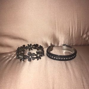 Black and Silver Bracelet Set